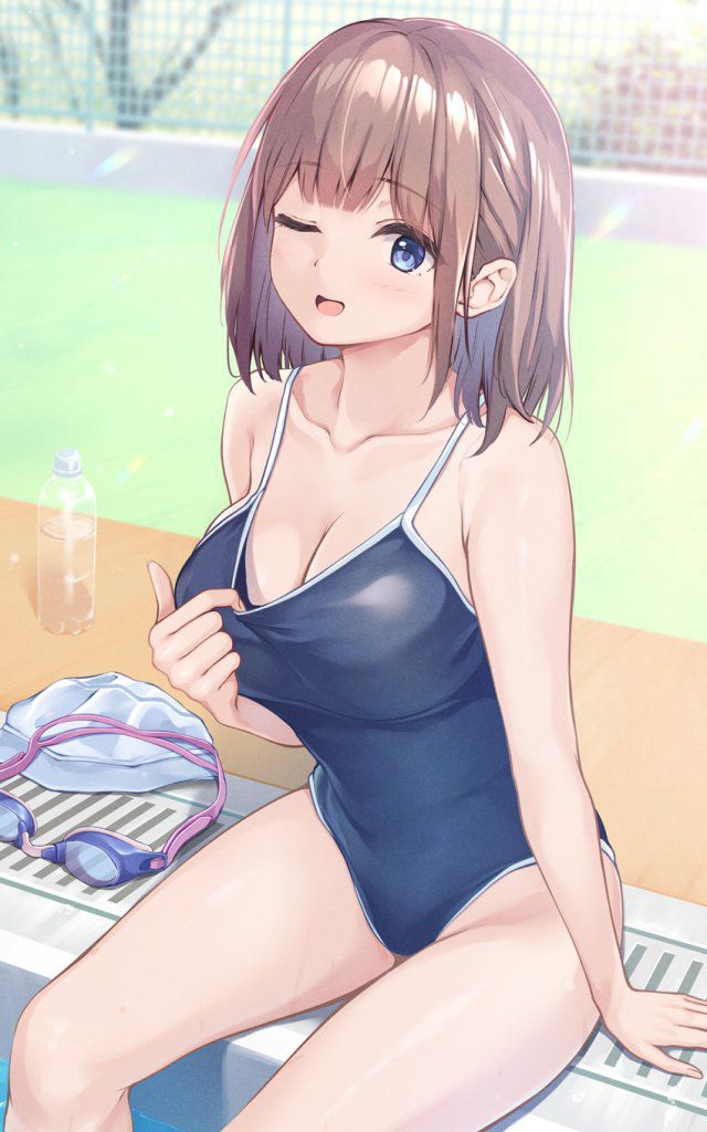 スク水の可愛い二次元画像。