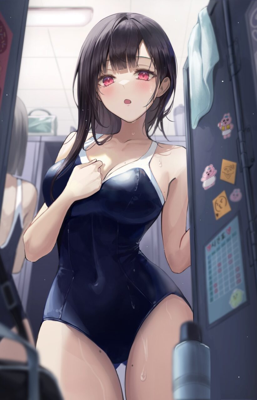 スク水の可愛い二次元画像。