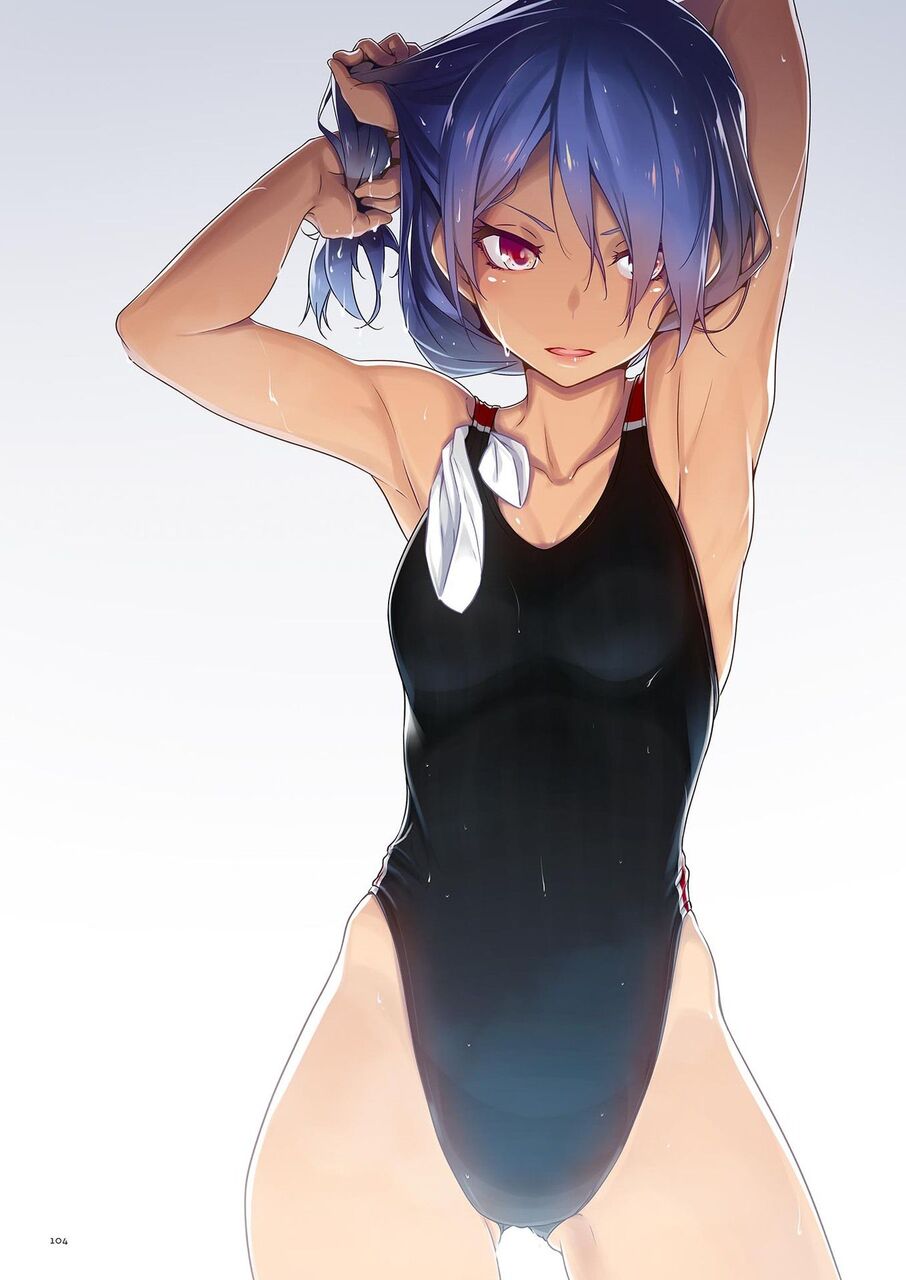 スク水の可愛い二次元画像。