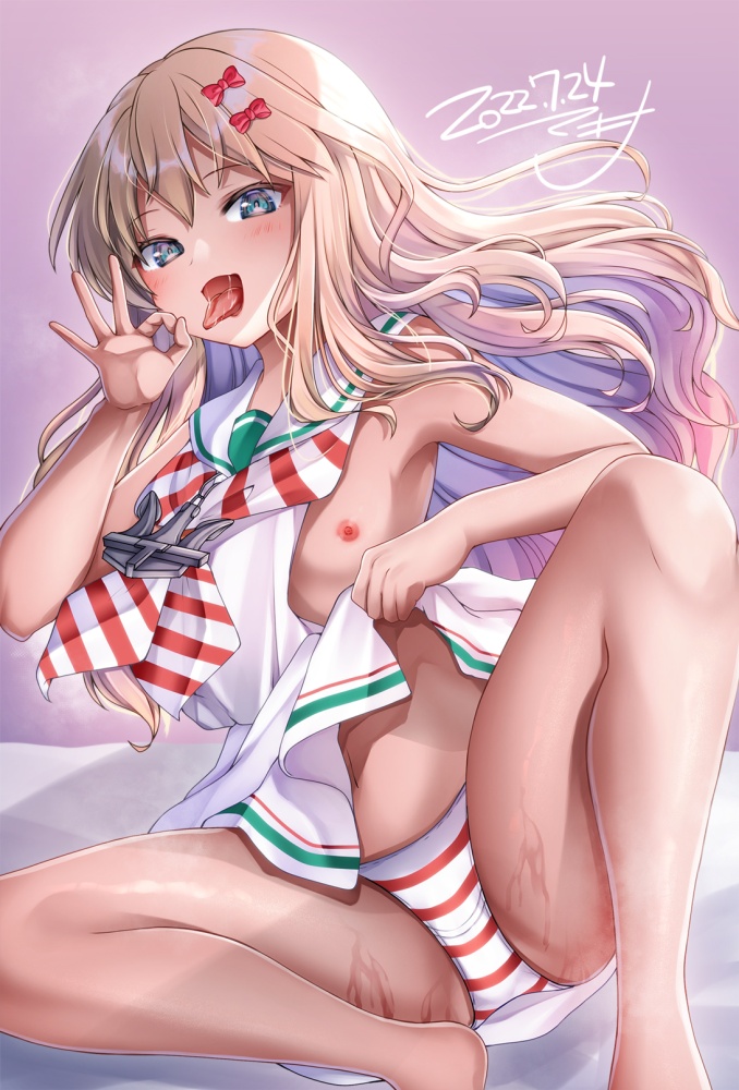 縞パンのエロ画像