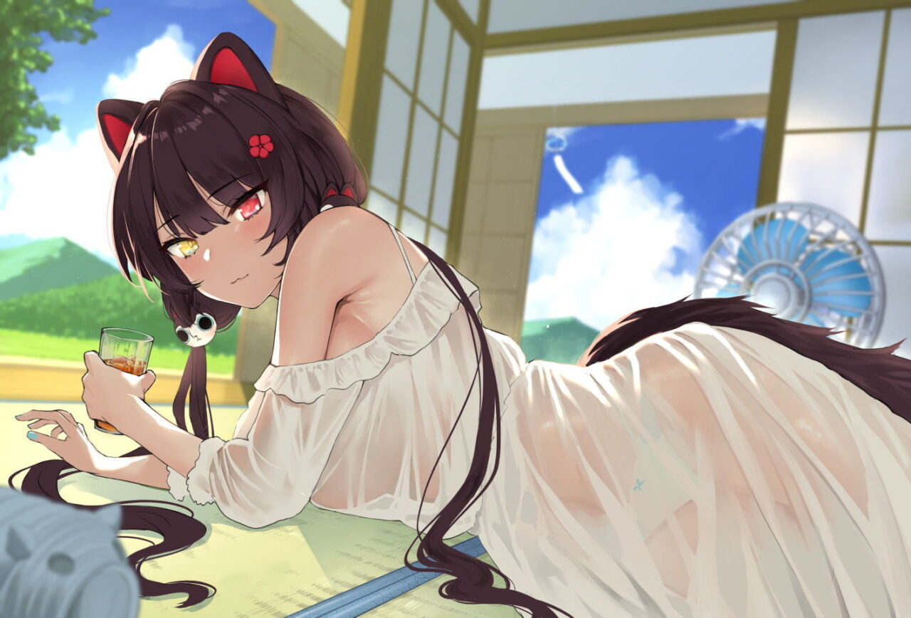 水着の可愛い二次元画像。