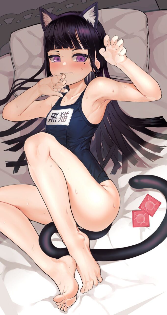 スク水の可愛い二次元画像。