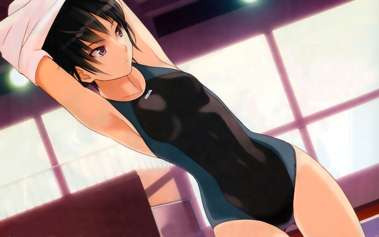 スク水の可愛い二次元画像。
