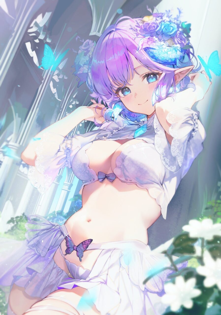紫髪の二次エロ画像を愛でる。