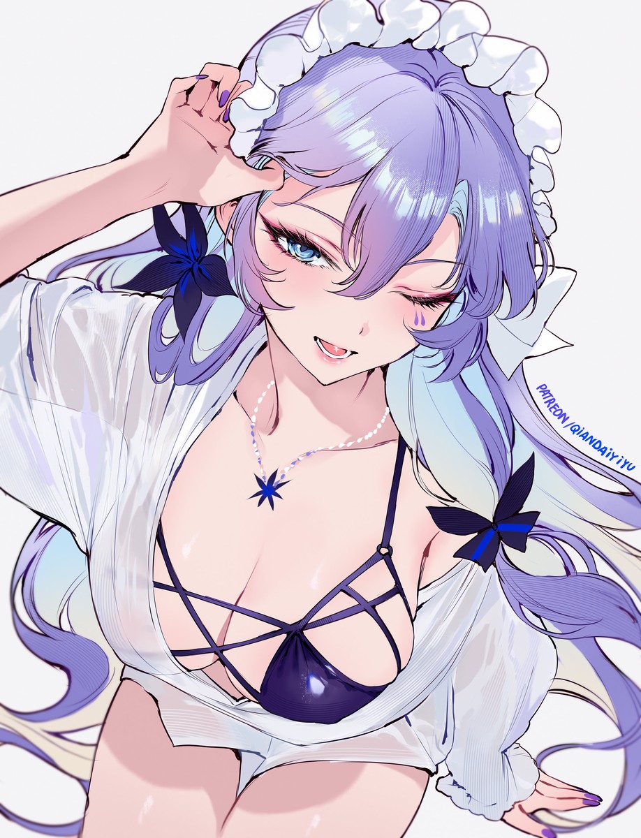 紫髪の二次エロ画像を愛でる。