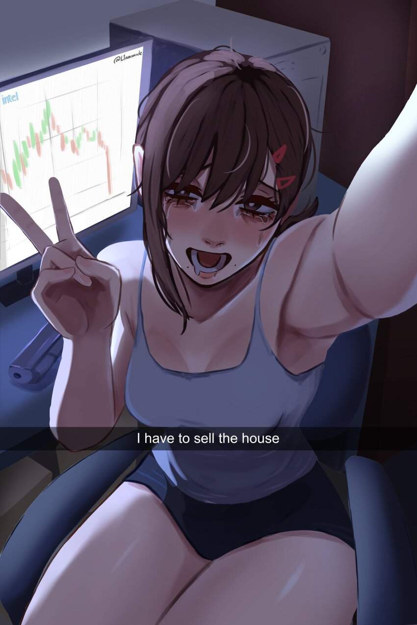 自撮りの二次元エロ画像。