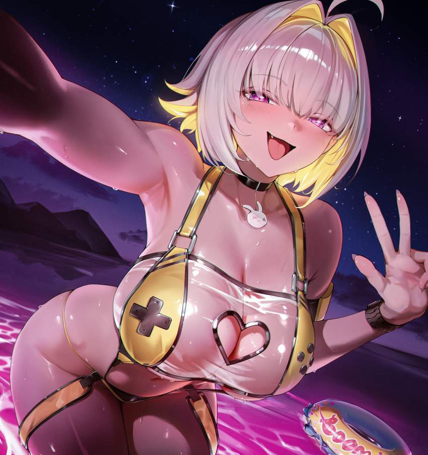 自撮りの二次元エロ画像。