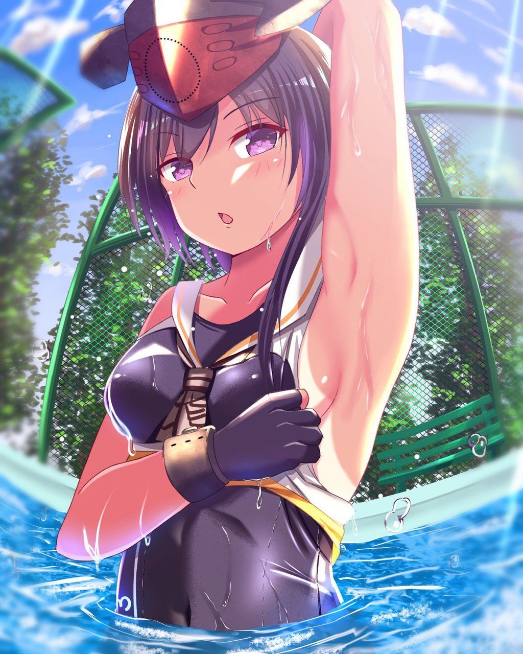 スク水の二次エロ画像で！