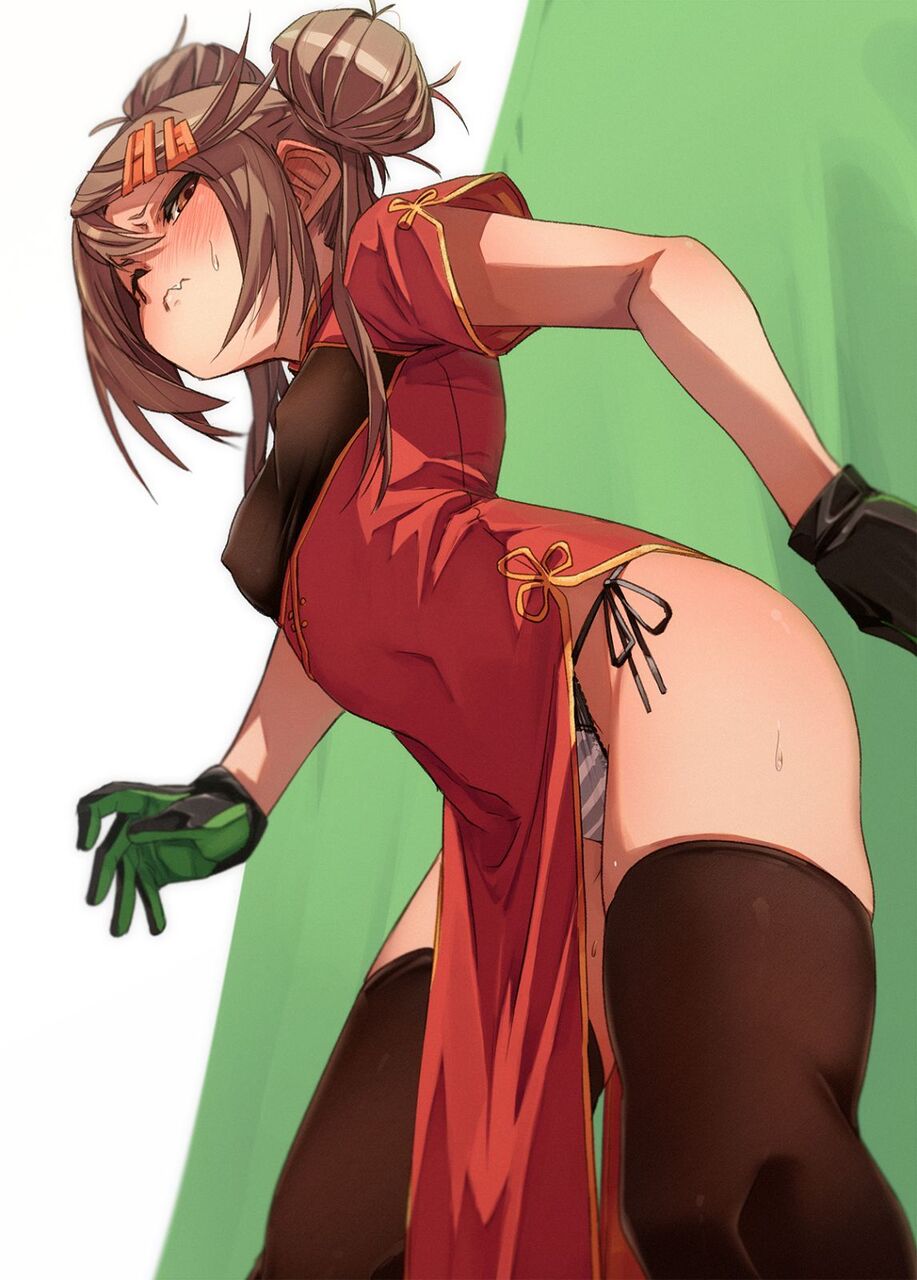 チャイナドレスの二次元エロ画像。