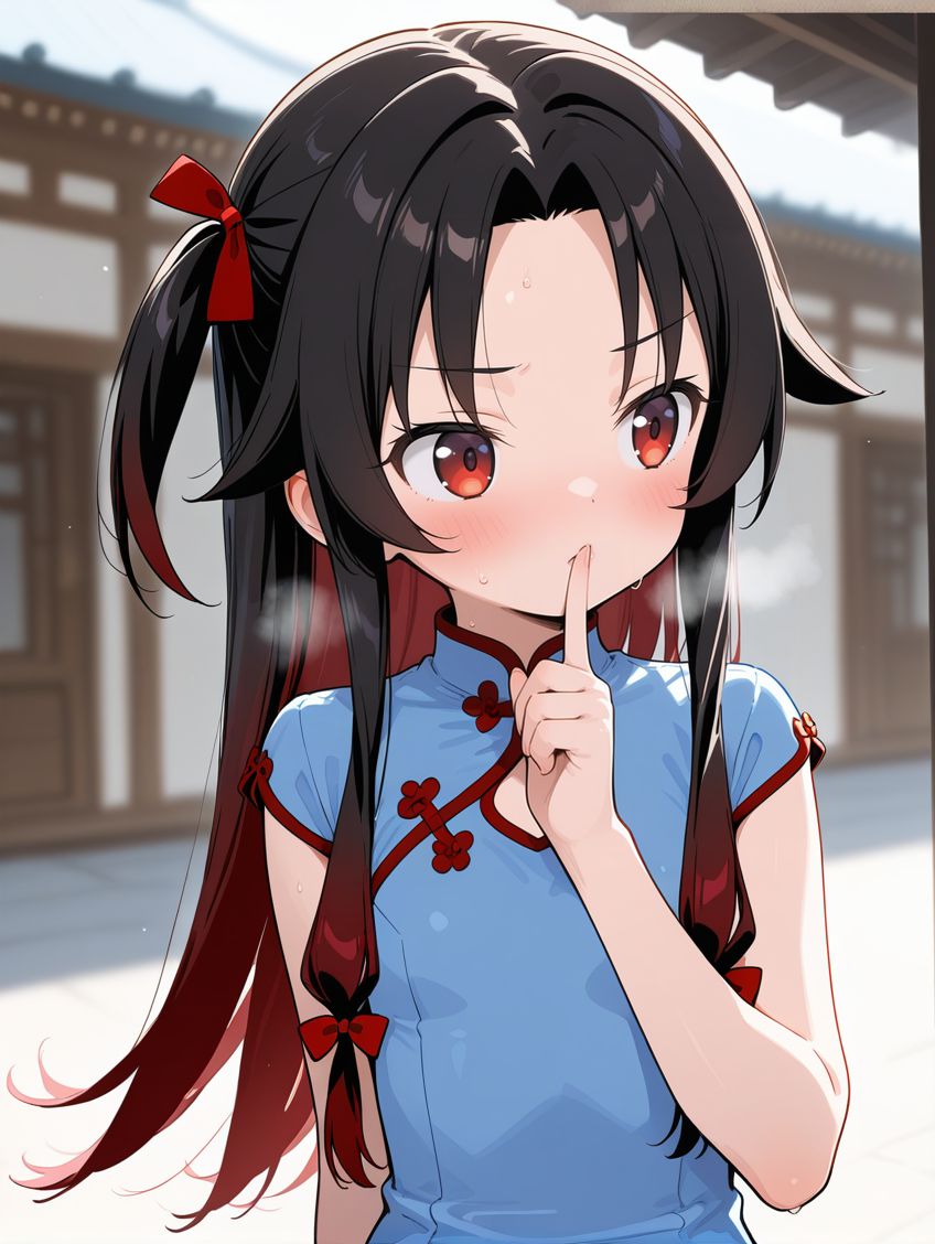 チャイナドレスの二次元エロ画像。