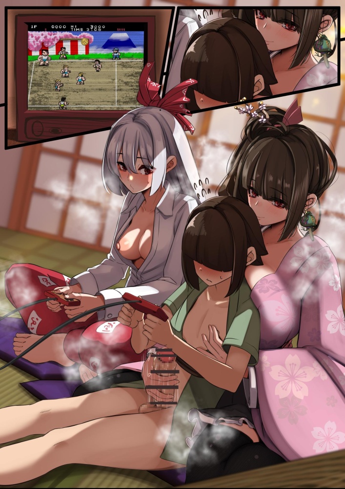 手コキの萌えイラスト