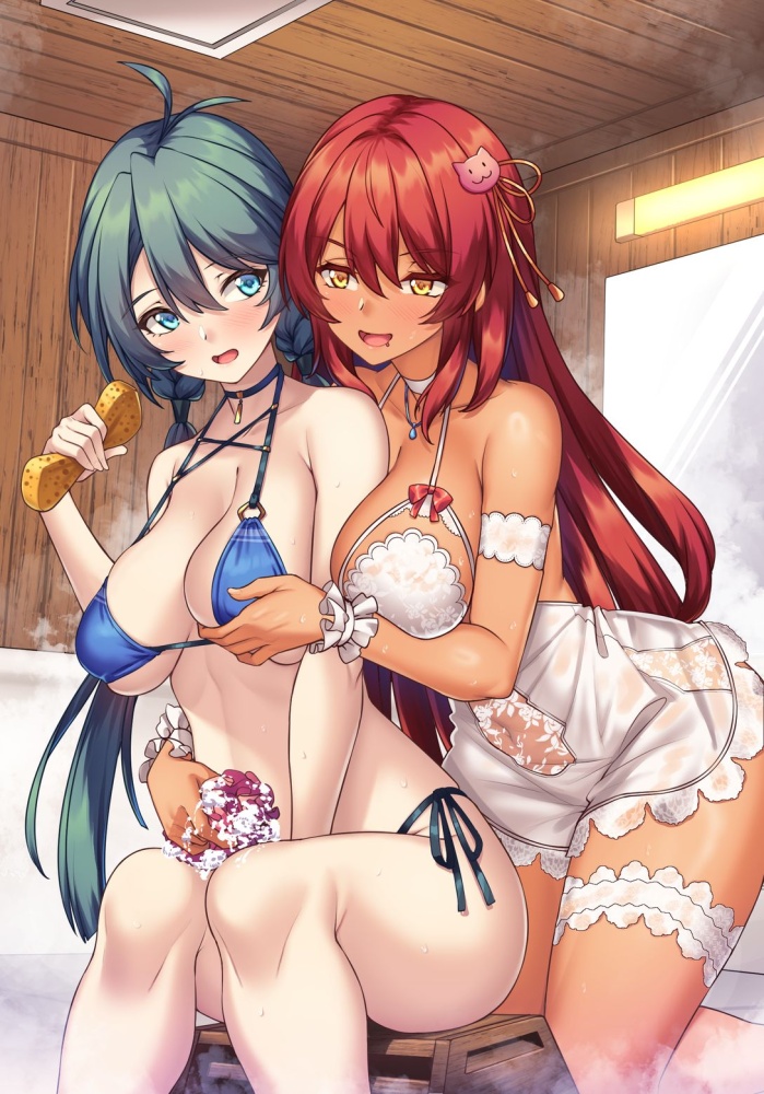 乳揉みの萌えイラスト