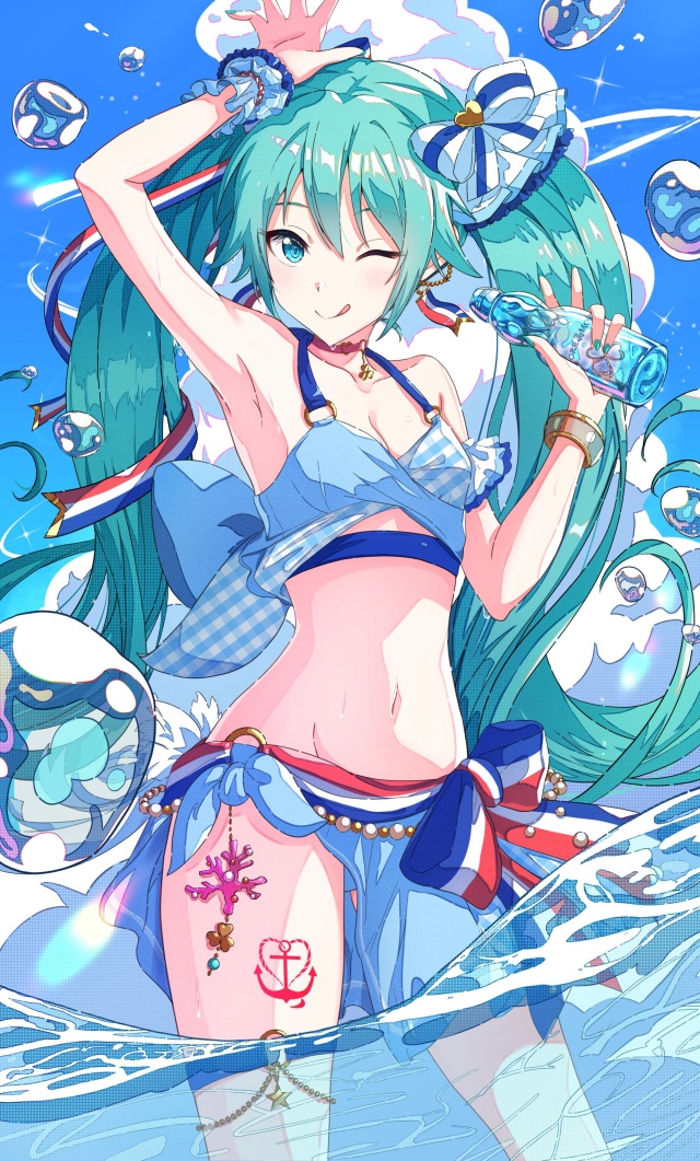 ボーカロイドの可愛い二次元画像。
