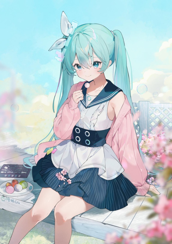 ボーカロイドの可愛い二次元画像。