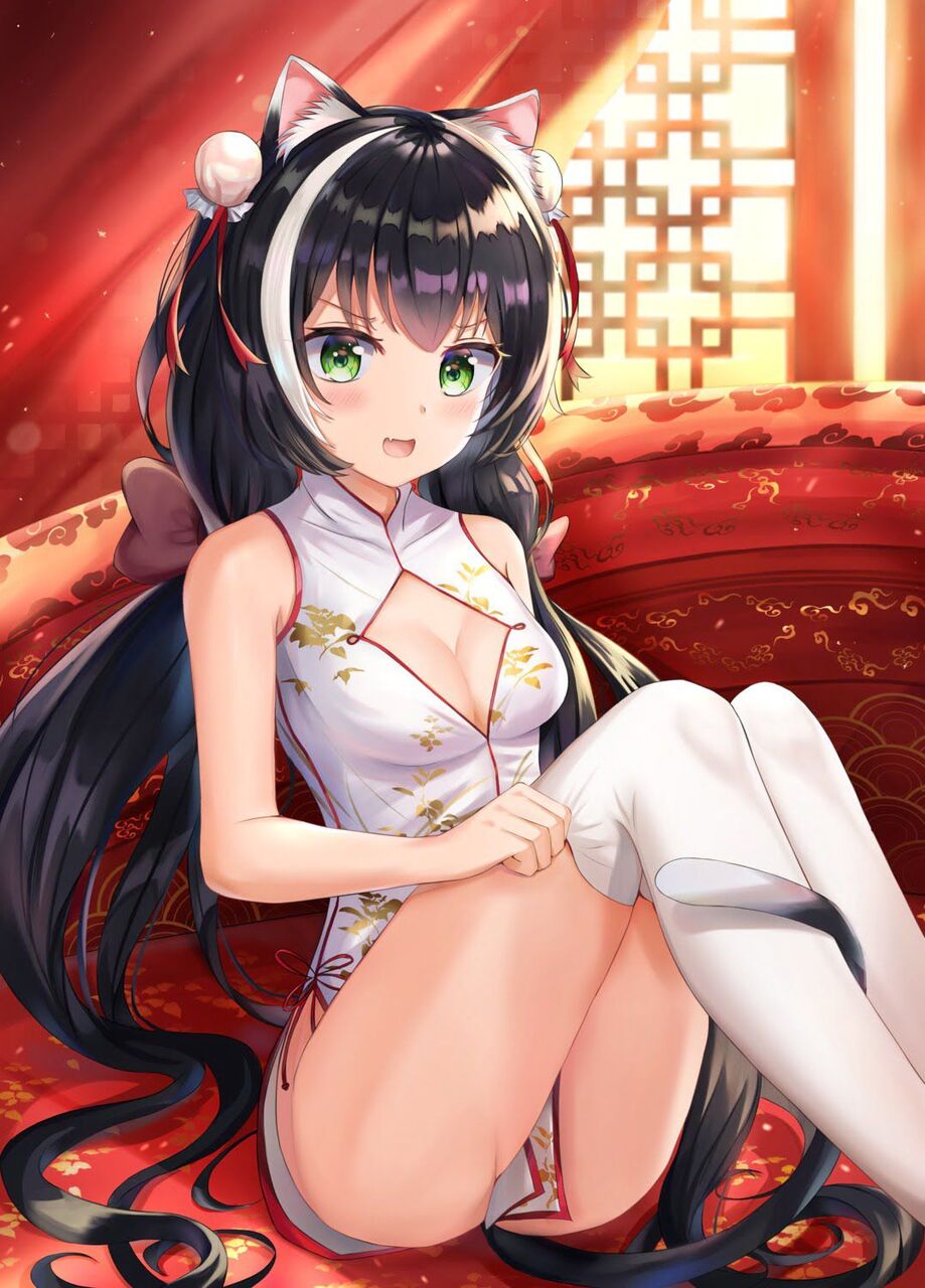 チャイナドレスの虹エロ画像