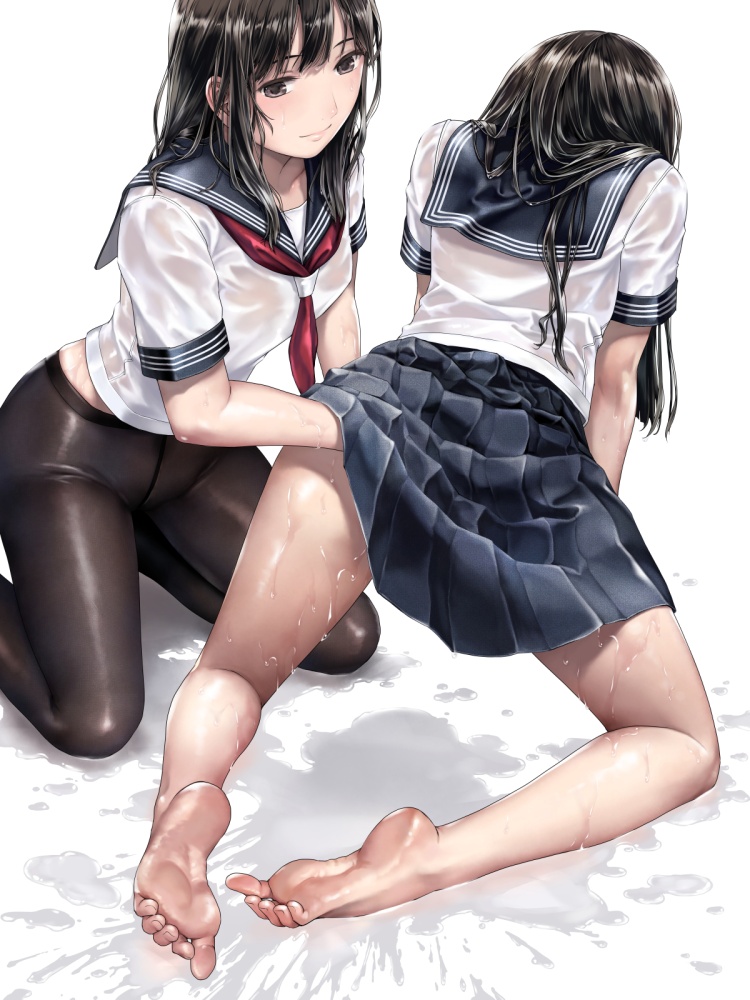 四つん這いの可愛い二次元画像。
