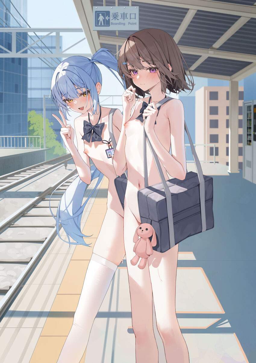 露出の二次元エロ画像。
