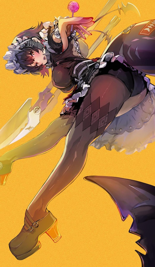 メイドの二次元エロ画像。