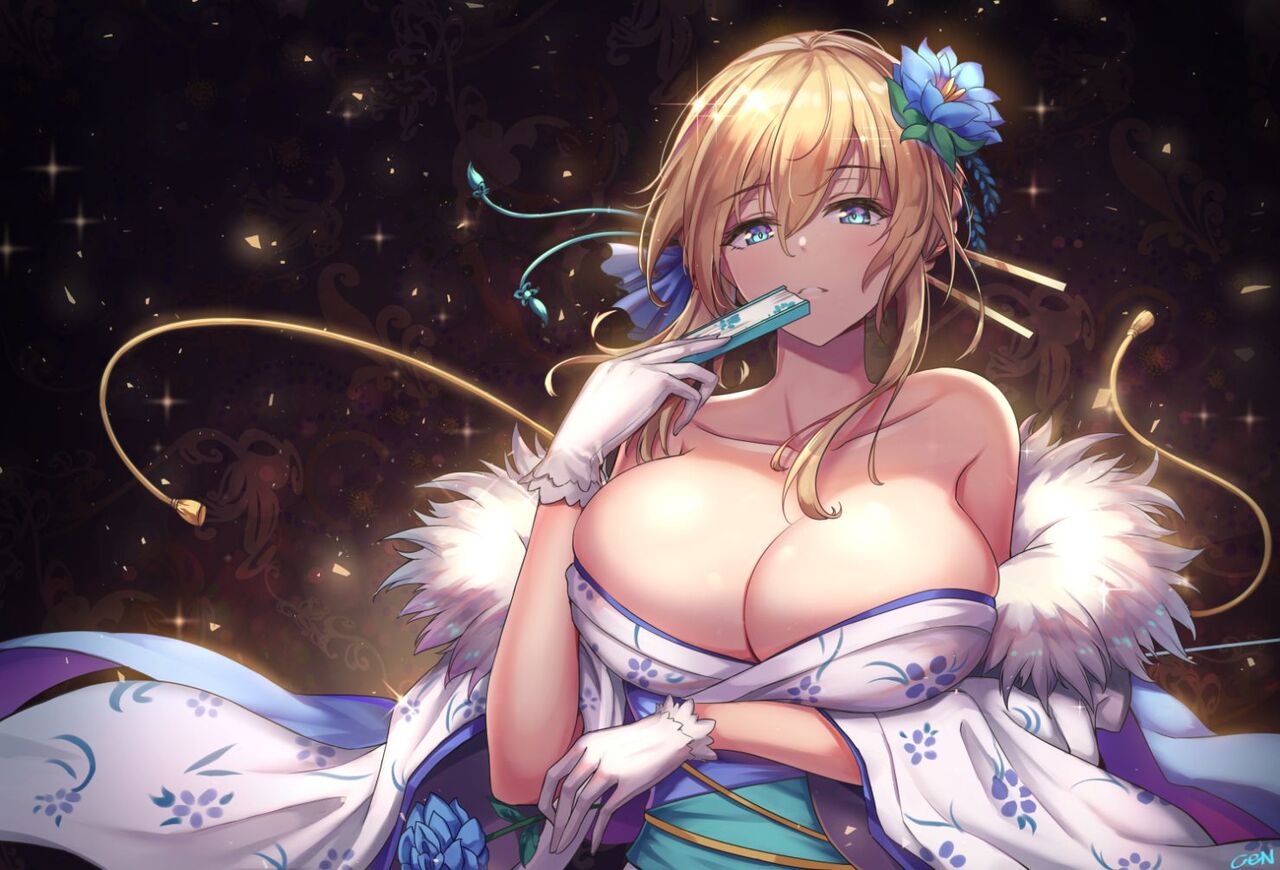 金髪の萌えイラスト