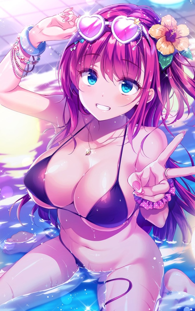 ビキニの二次元エロ画像。