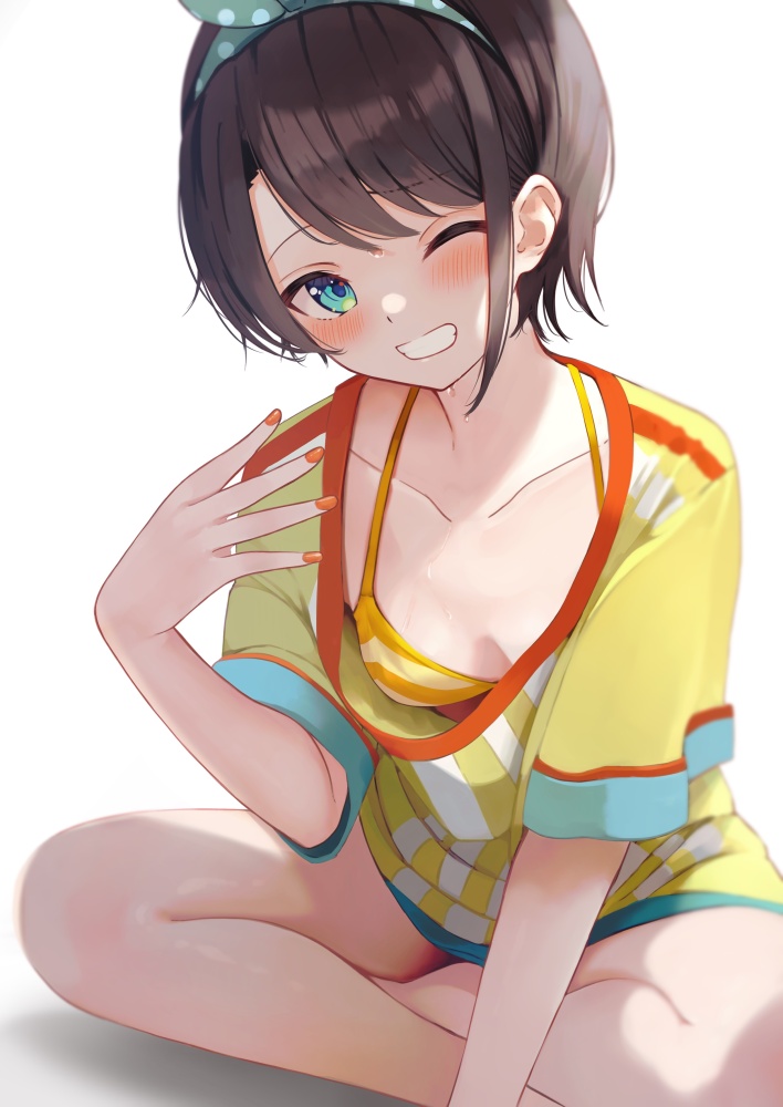 胸チラの可愛い二次元画像。